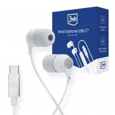 Ausinės - laisvų rankų įranga USB C 3MK baltos (white) 